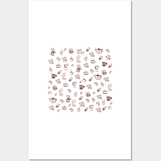 Coffee pattern Posters and Art